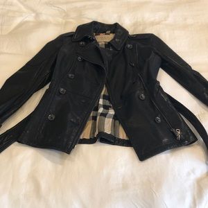 Burberry Black Leather Jacket